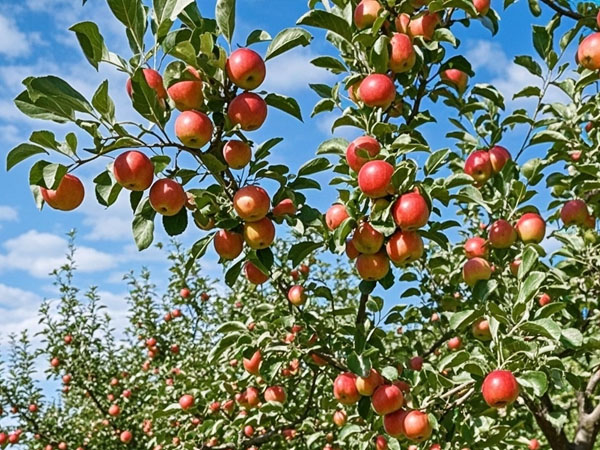 九月蘋果園管理好果亮味美產量高